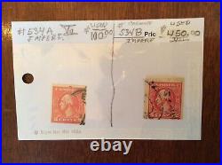 US Stamps 1918-20 Imperforate Offset Printing, See Description Below