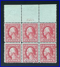 US Stamps Scott #461 1915 PLATE BLOCK 6 OG M NH/ LH $1500 withAPEX Cert, (Scarce)