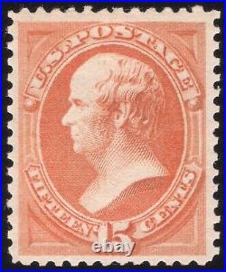 U. S. (Scott 189) 1879 15¢ Red Orange, ABNC printing, Mint-OG-NH, PSAG CERT