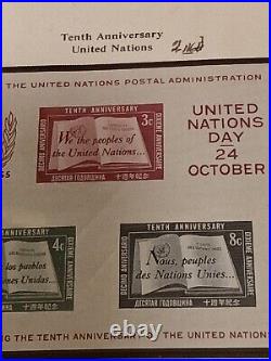 United Nations 1955 10th Anniversary Sc# 38d Second Printing Mint OG NH Pristine