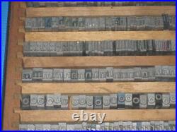 VTG Lot 569 Letter/Number Press Block Stamp Print Type Metal Wood Tray/Drawer