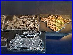 Vintage Harley Davidson Advertising Printing Block Ink Stamps Lot of 6