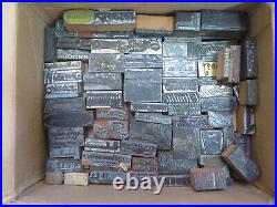 Vintage Printing Blocks Metal/Wood Letterpress Stamps Lot 210+