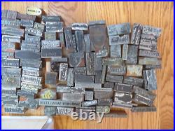 Vintage Printing Blocks Metal/Wood Letterpress Stamps Lot 210+