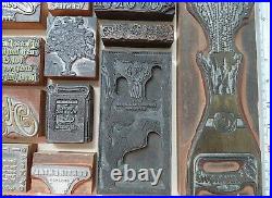 Vintage Printing Press Blocks metal wood Stamps Colorado Advertising GM lot