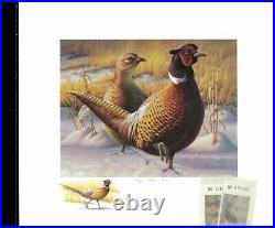 WISCONSIN #1 1992 PHEASANT STAMP PRINT by Greg Alexander, 27/50 color remarque