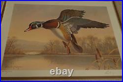 Washington State Duck Print Stamp Ronald Louque AP 20/55 Signed Framed