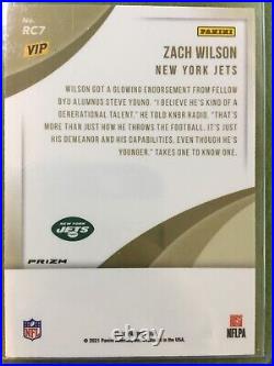 ZACH WILSON LAZER PRIZM SILVER ROOKIE CARD 2022 National Zach Wilson 2021 VIP RC